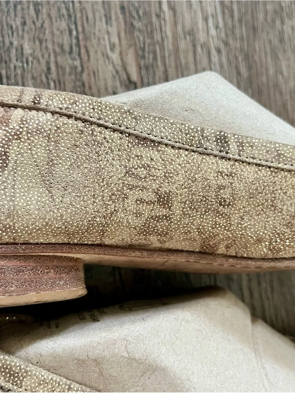 Stuart Weitzman Gold Bit Tan Loafers